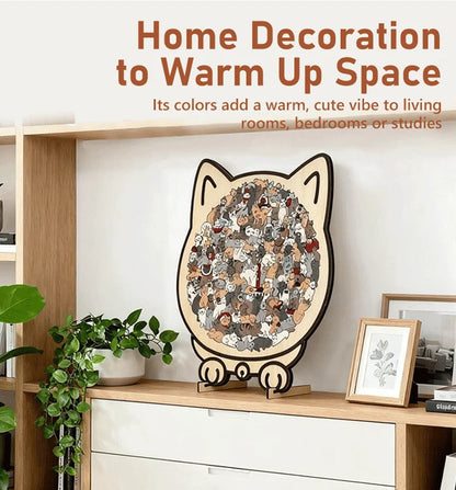 Cat-Shaped Wooden Puzzle