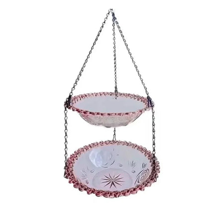 🌳 TreeSpirit - 2-in-1 Dual Tray Hanging Bird Feeder (Food & Water)-Whimsical Garden Art • Effortless Birdwatching
