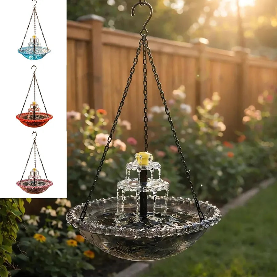 🌿✨ Solar Bloom Hanging Bird Bath Fountain – Thoughtful for Mother’s Day & Beyond