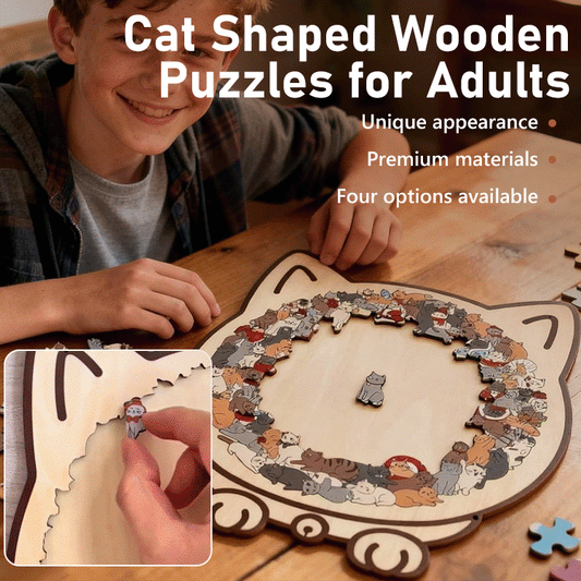 Cat-Shaped Wooden Puzzle