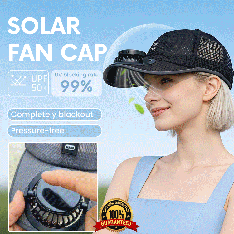 🧢 Solar Breeze Fan Hat-Shade above you - Solar-Powered • Built-in Fan • Stay Cool Anywhere