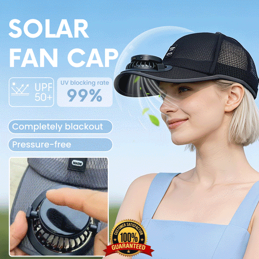 🧢 Solar Breeze Fan Hat-Shade above you - Solar-Powered • Built-in Fan • Stay Cool Anywhere