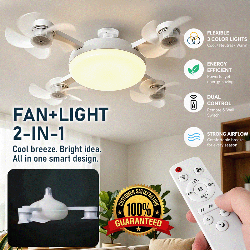 Smart LED Ceiling Fan Light • Ultra Quiet • Flicker-Free • Energy Saving • Space-Saving Design
