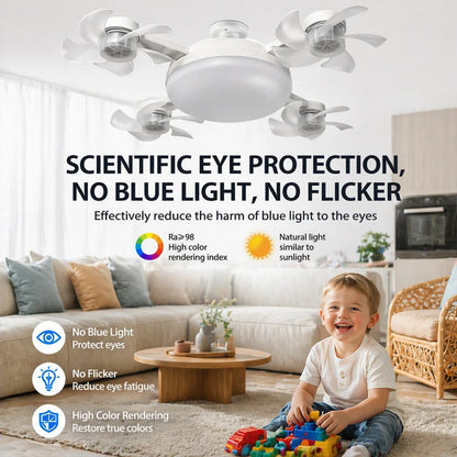 Smart LED Ceiling Fan Light • Ultra Quiet • Flicker-Free • Energy Saving • Space-Saving Design