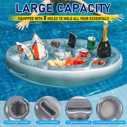 🍹 Inflatable Floating Drink & Snack Tray