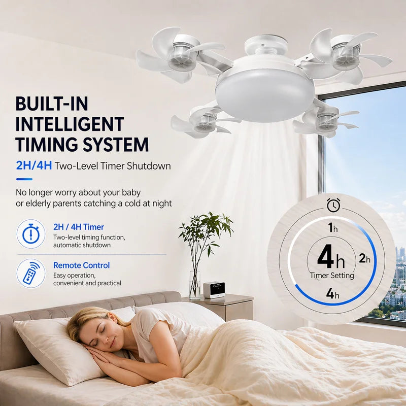 Smart LED Ceiling Fan Light • Ultra Quiet • Flicker-Free • Energy Saving • Space-Saving Design