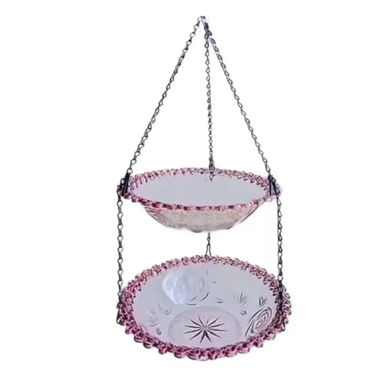 🌳 TreeSpirit - 2-in-1 Dual Tray Hanging Bird Feeder (Food & Water)-Whimsical Garden Art • Effortless Birdwatching