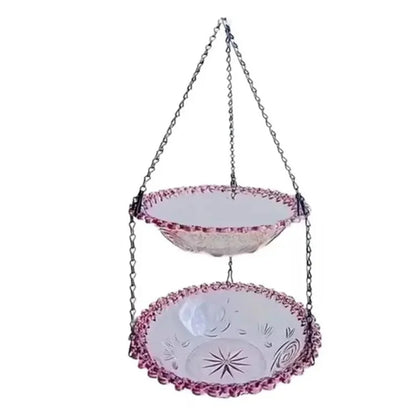 🌳 TreeSpirit - 2-in-1 Dual Tray Hanging Bird Feeder (Food & Water)-Whimsical Garden Art • Effortless Birdwatching