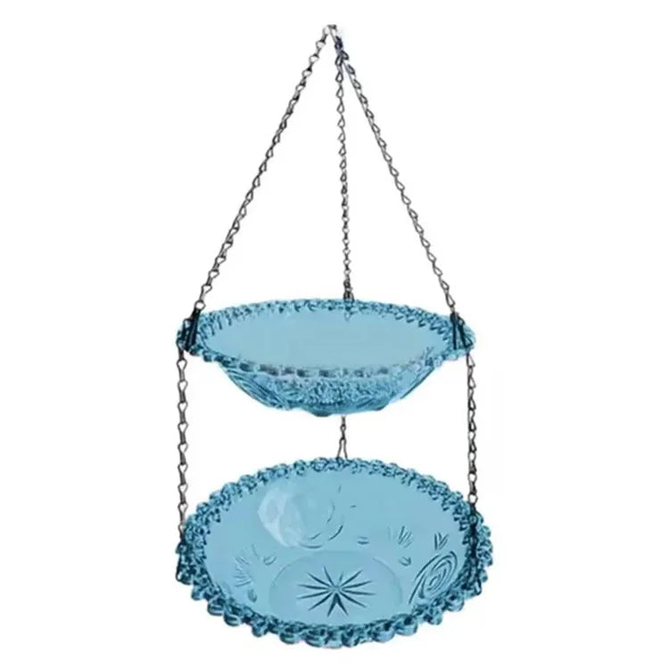 🌳 TreeSpirit - 2-in-1 Dual Tray Hanging Bird Feeder (Food & Water)-Whimsical Garden Art • Effortless Birdwatching