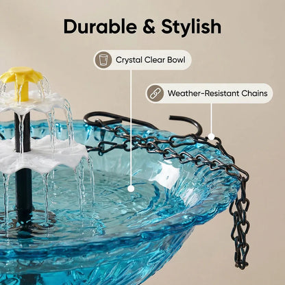 🌿✨ Solar Bloom Hanging Bird Bath Fountain – Thoughtful for Mother’s Day & Beyond
