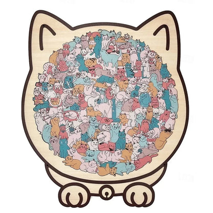 Cat-Shaped Wooden Puzzle