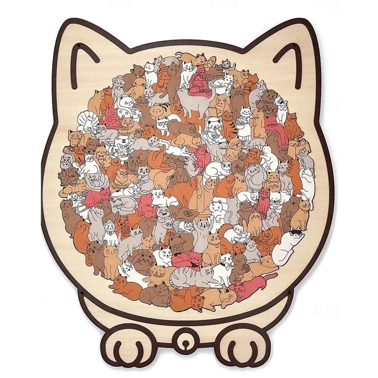 Cat-Shaped Wooden Puzzle