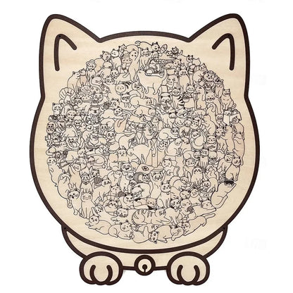 Cat-Shaped Wooden Puzzle
