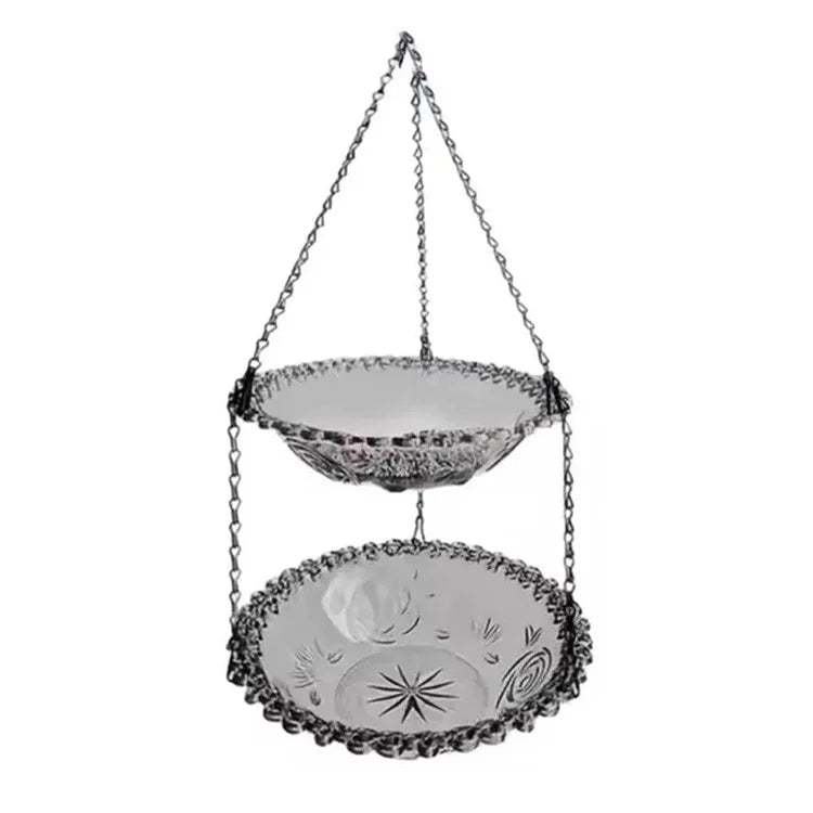 🌳 TreeSpirit - 2-in-1 Dual Tray Hanging Bird Feeder (Food & Water)-Whimsical Garden Art • Effortless Birdwatching