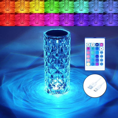 Rose Rays Crystal Lamp